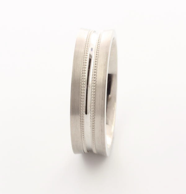 Patterned Designer White Gold Wedding Ring - Valorar